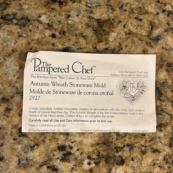 Pampered Chef Family Heritage Stoneware Autumn Wreath Limited Edition 2003 USA - Picture 5 of 5